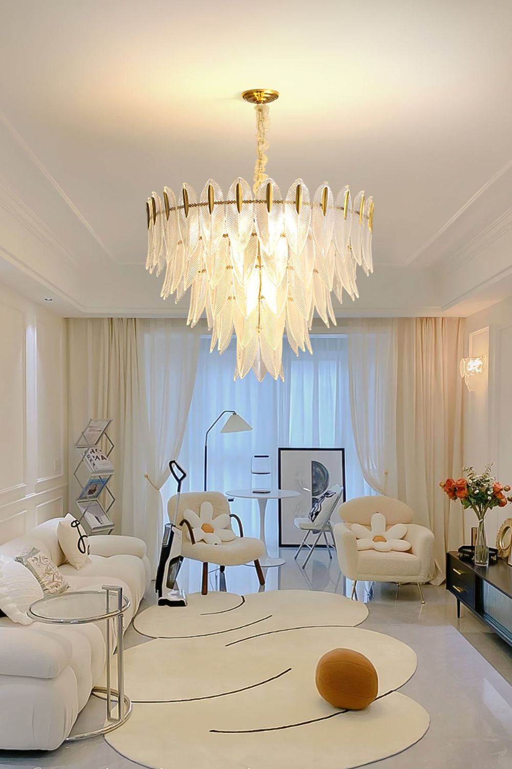 Glass Feathers Chandelier - morylighting