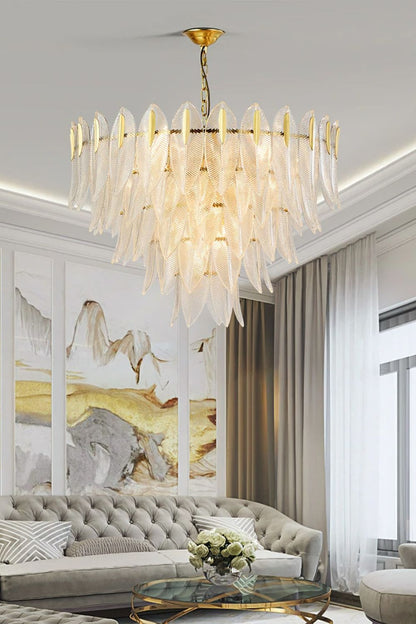 Glass Feathers Chandelier - morylighting