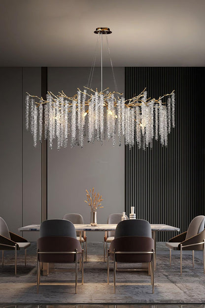 Wisteria Flower  Golden Branch Crystal Chandelier - view 13 | morylighting