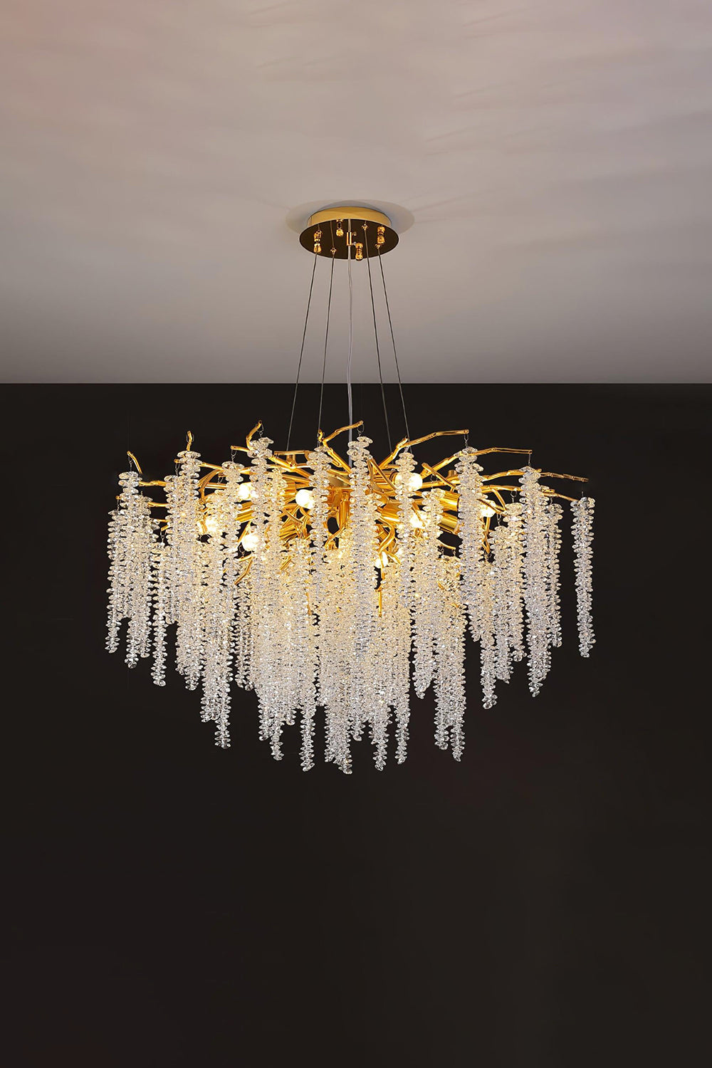 Wisteria Flower  Golden Branch Crystal Chandelier - view 17 | morylighting