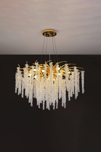 Wisteria Flower  Golden Branch Crystal Chandelier - view 17 | morylighting