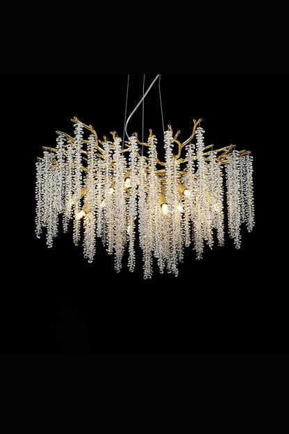 Wisteria Flower  Golden Branch Crystal Chandelier - view 25 | morylighting