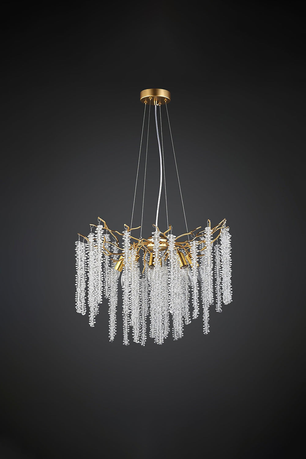Wisteria Flower  Golden Branch Crystal Chandelier - view 20 | morylighting