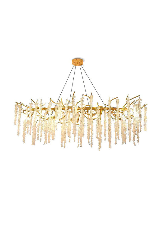 Wisteria Flower  Golden Branch Crystal Chandelier | morylighting