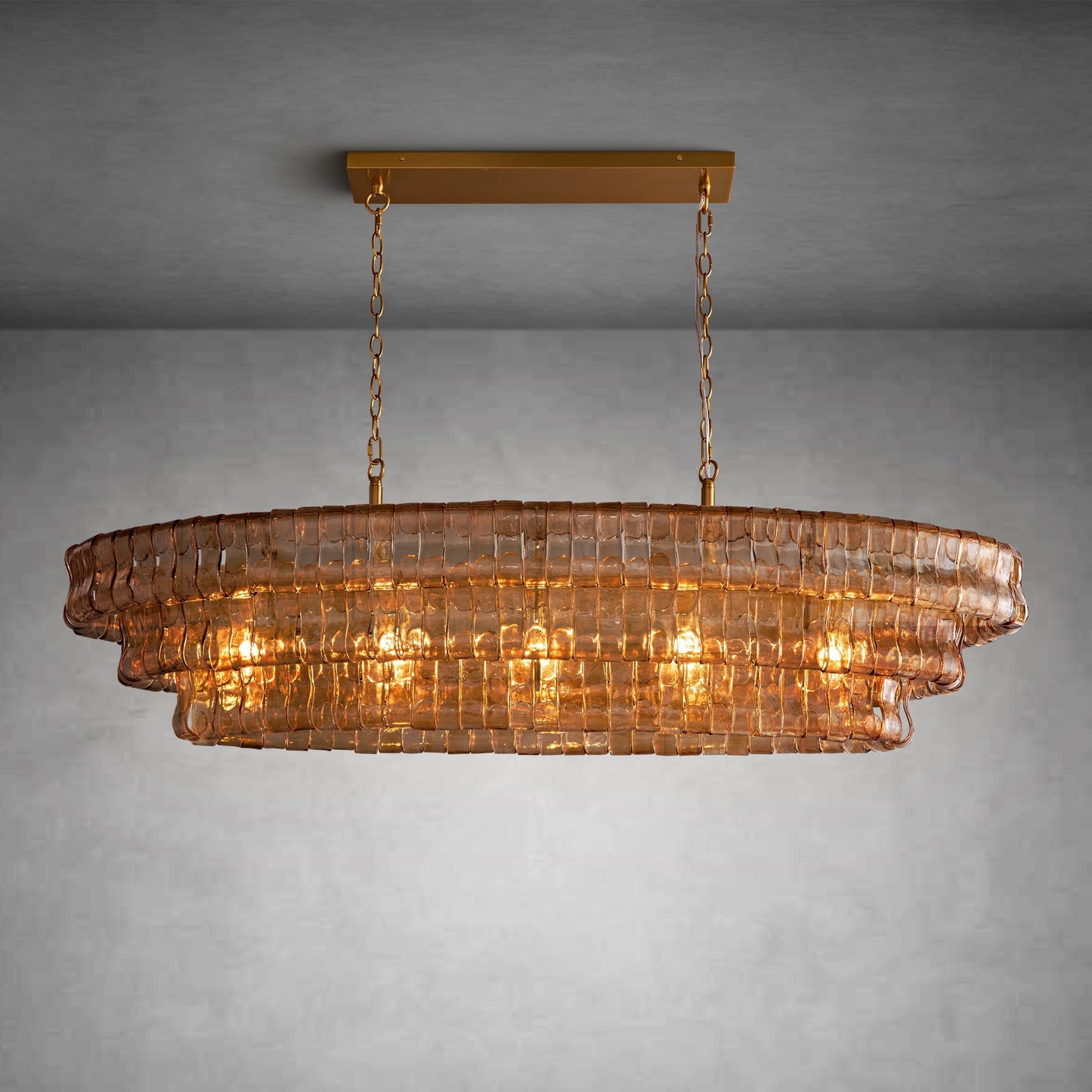 Glacien Oval Chandelier 54"W/65"W