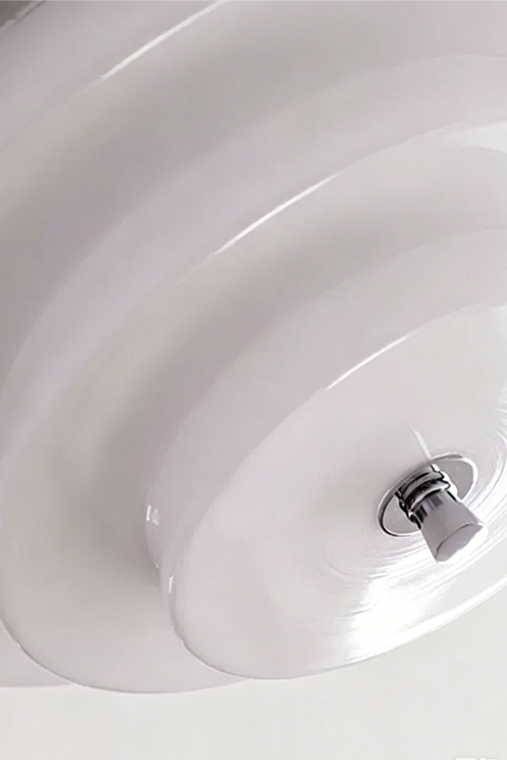 Ziggurat Horizon Glass Ceiling Light showcasing a three-tiered glass shade with a polished chrome collar.
