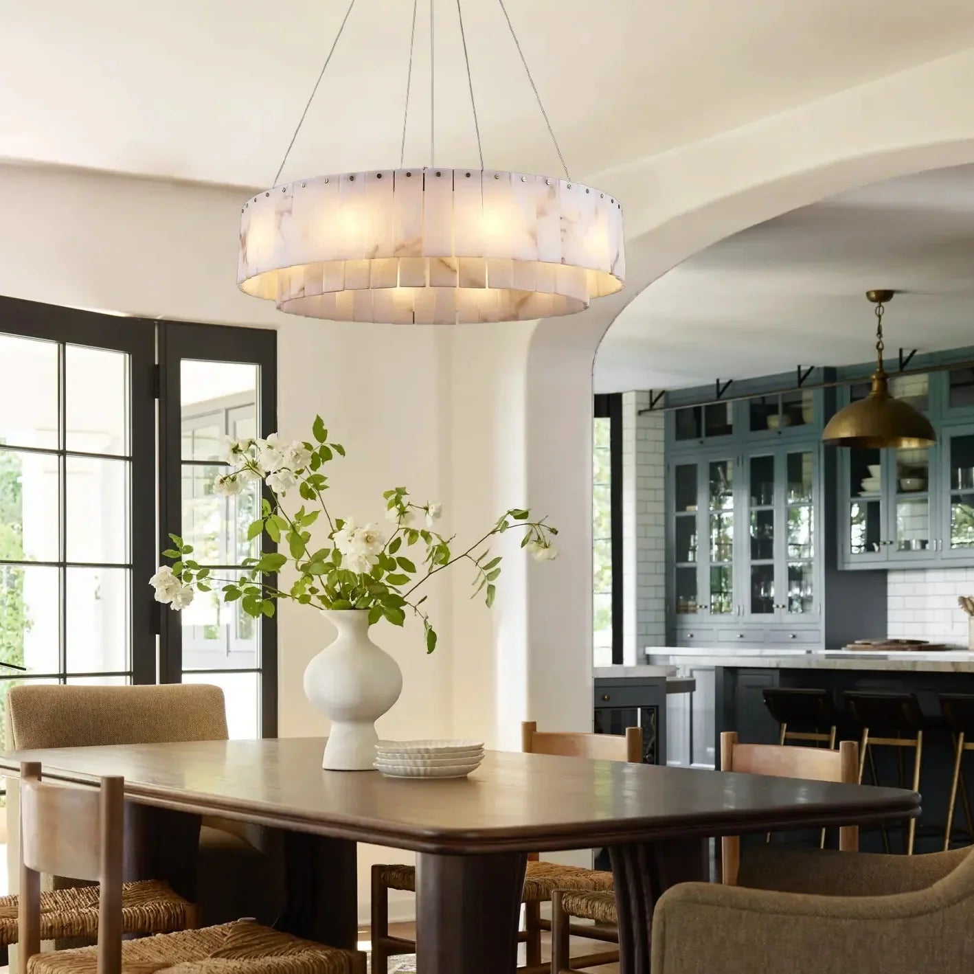 Celine Alabaster Round Chandelier 31" Fast Shipping