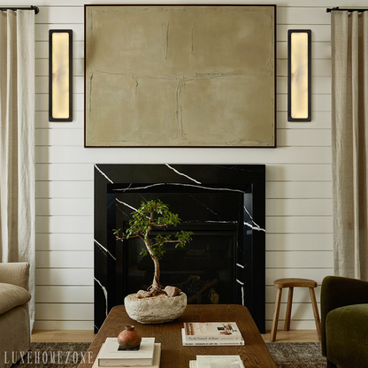 Melange Alabaster Rectangle Wall Sconces 20"