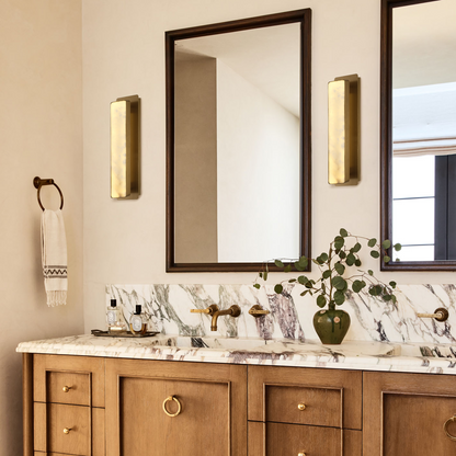 Melange Alabaster Rectangle Wall Sconces 20"