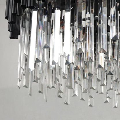 Fusion Modern Classic Black Round Crystal Chandelier 24"/ 32"