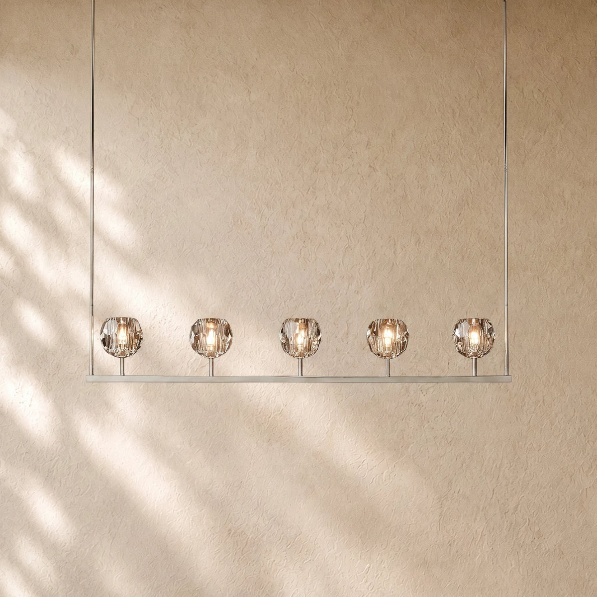 Boulee de Cristal Glass Linear Chandelier 48", 60"