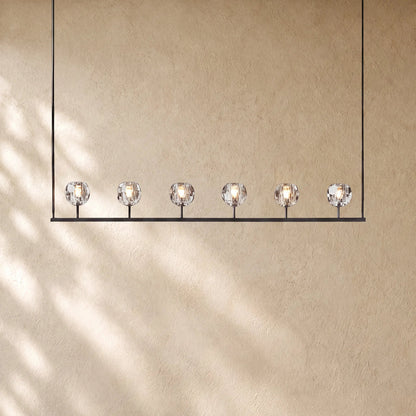 Boulee de Cristal Glass Linear Chandelier 48", 60"
