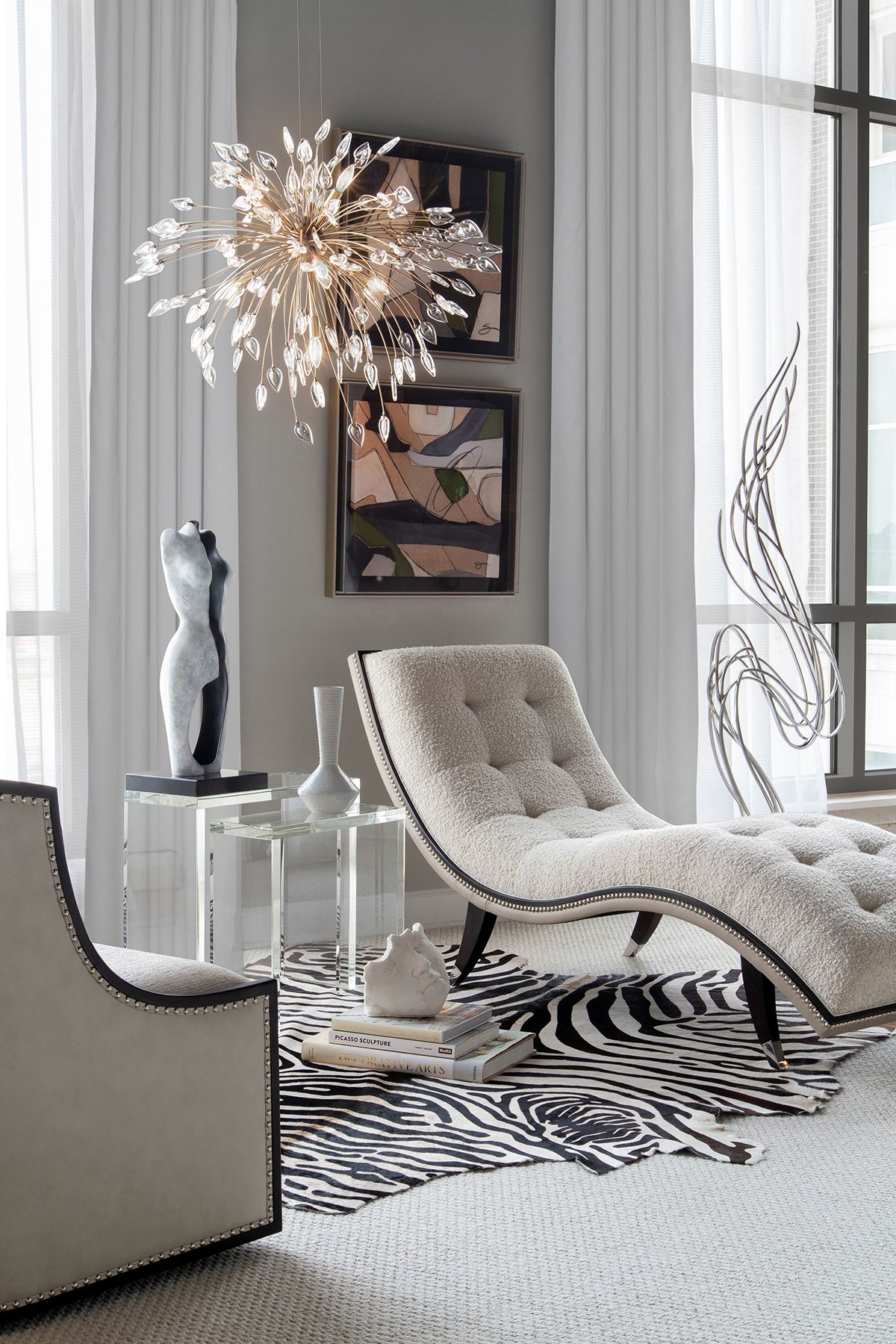 Reveille Crystal Constellation Seven-Light Pendant Chandelier - morylighting