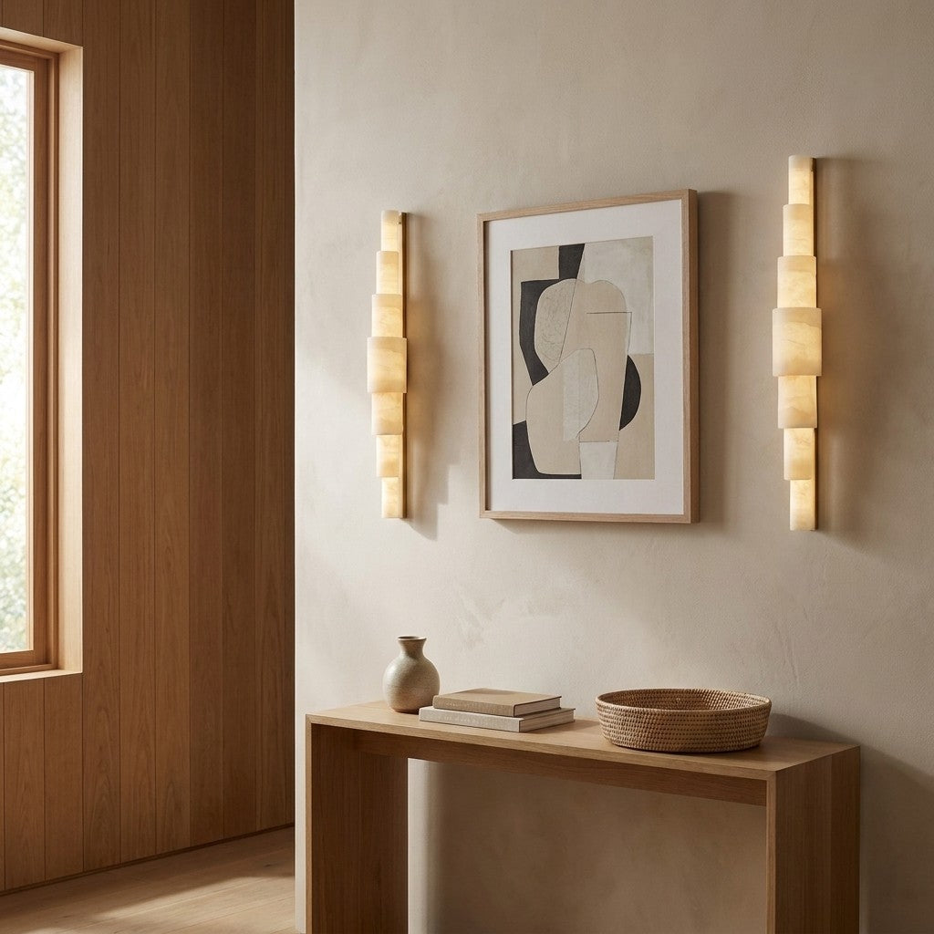 Alba Cascade Alabaster Wall Sconce