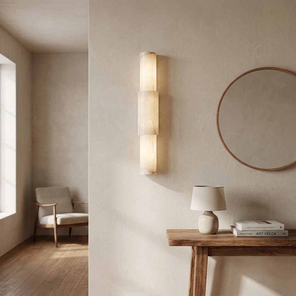 Alba Cascade Alabaster Wall Sconce