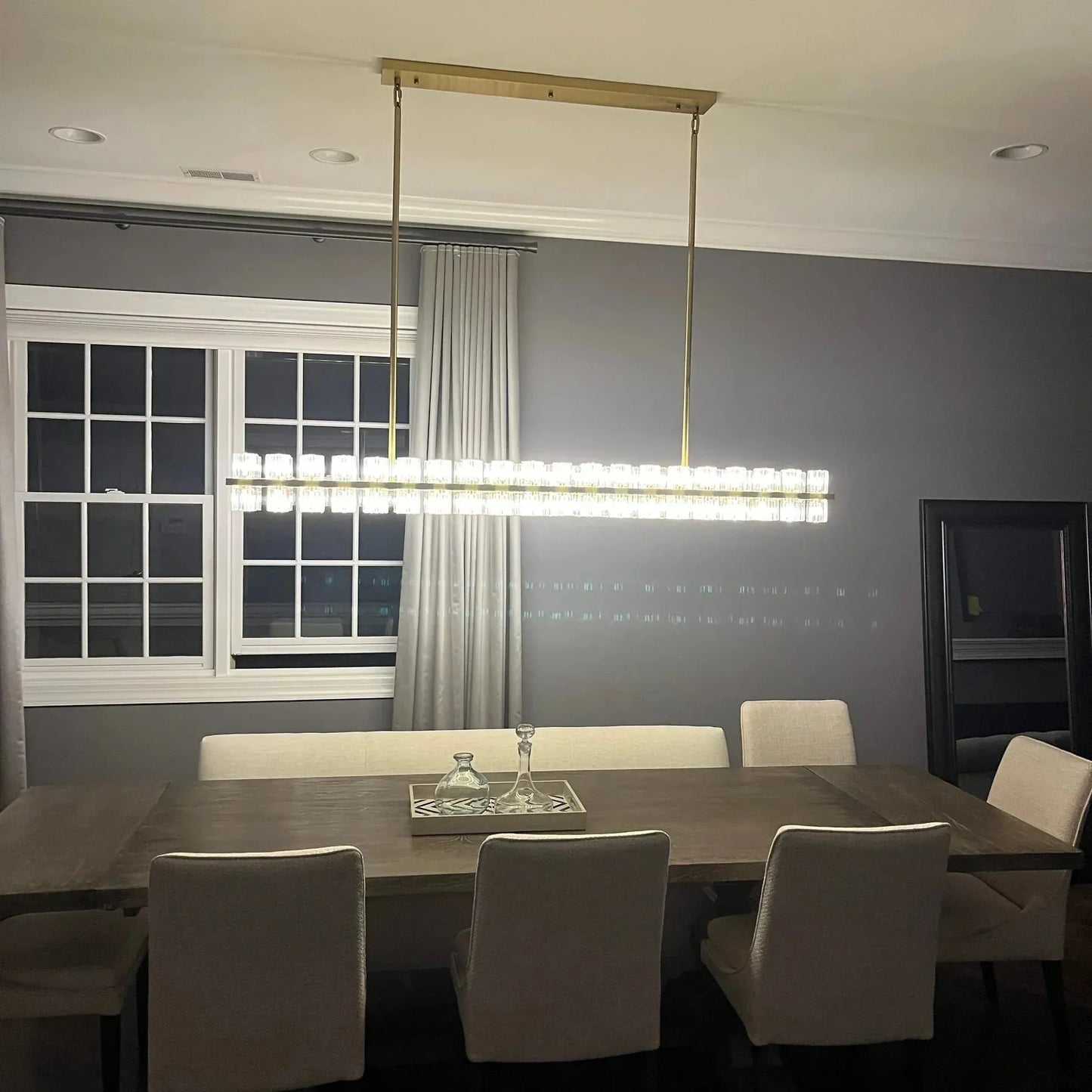 Arcachan Crystal Rectangular Chandelier 54'' 72"-