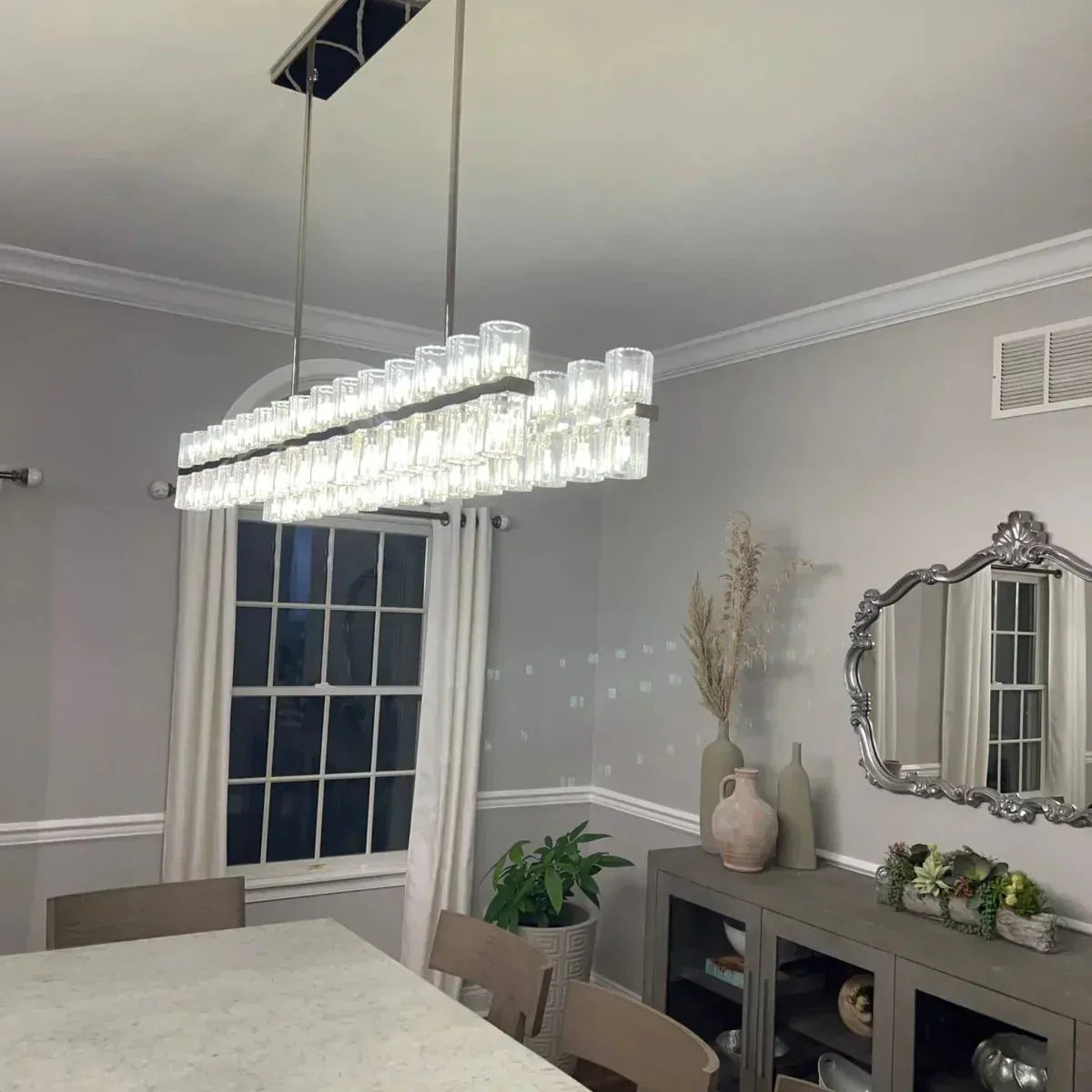 Arcachan Crystal Rectangular Chandelier 54'' 72"-