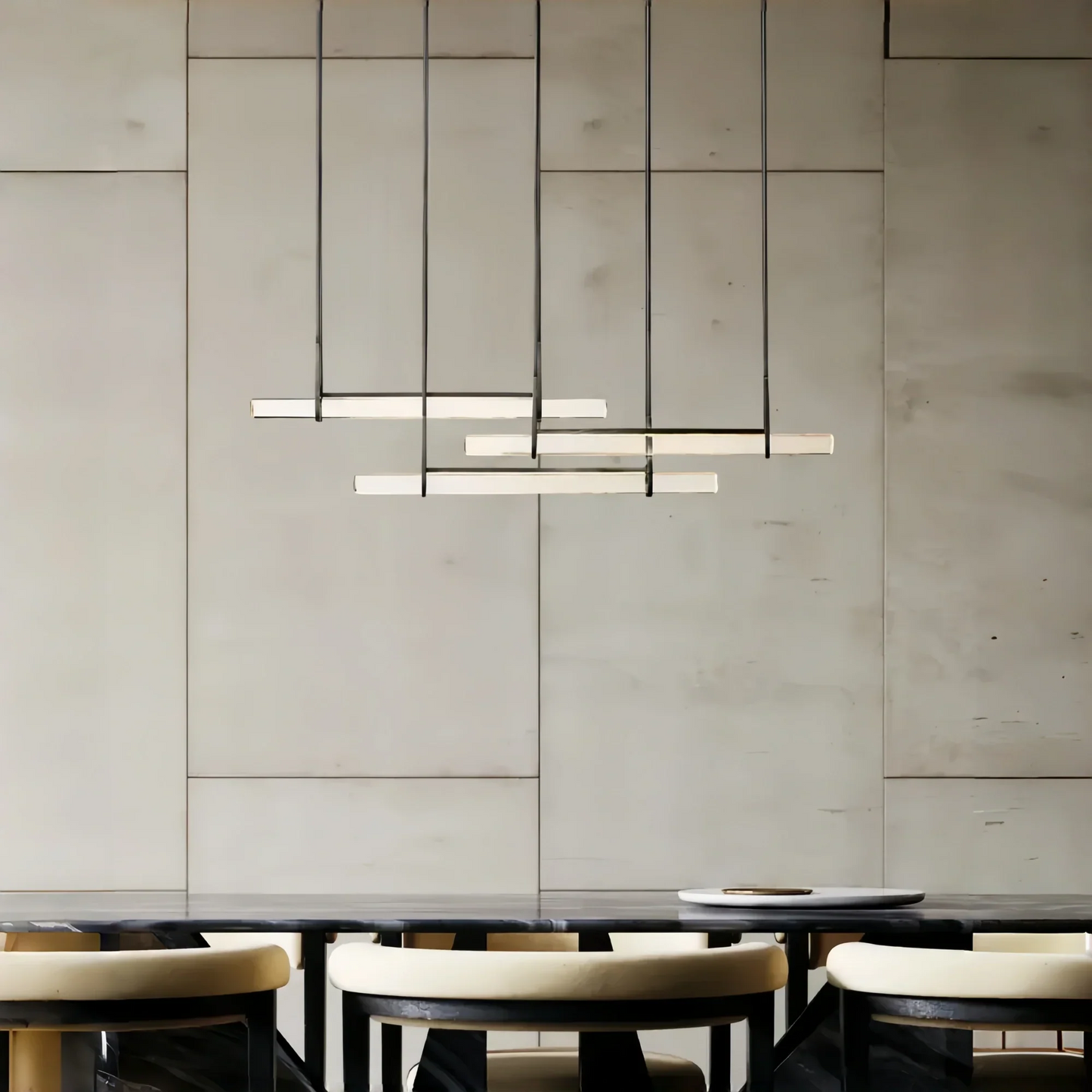 Auburn Crystal Triple Bar Linear Chandelier