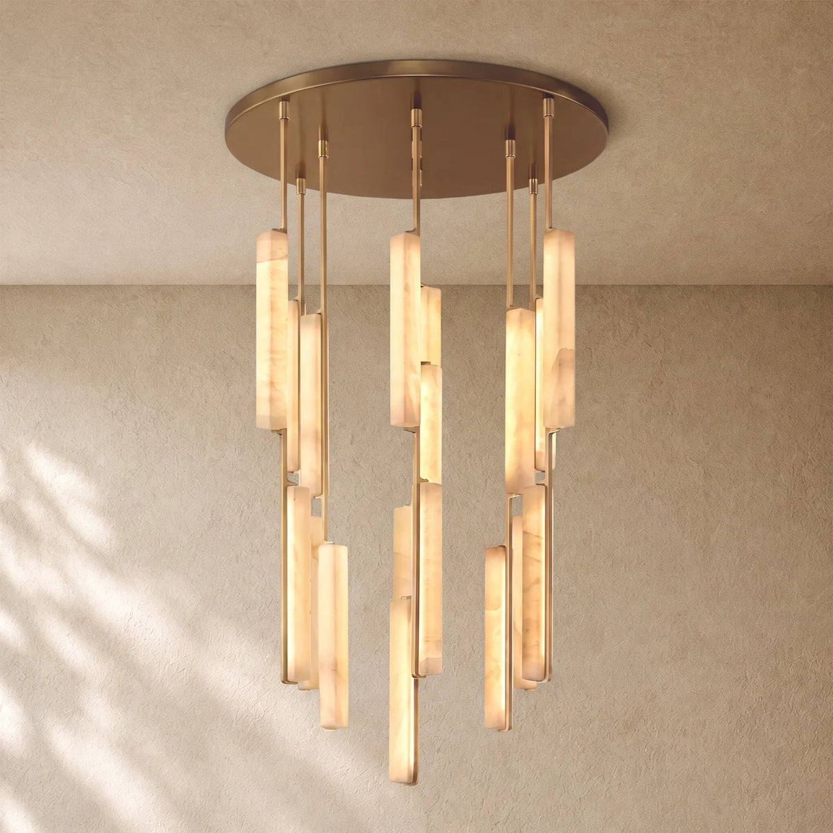 Audubom Alabaster Round Chandelier