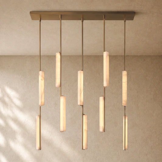 Audubom Alabaster Linear Chandelier