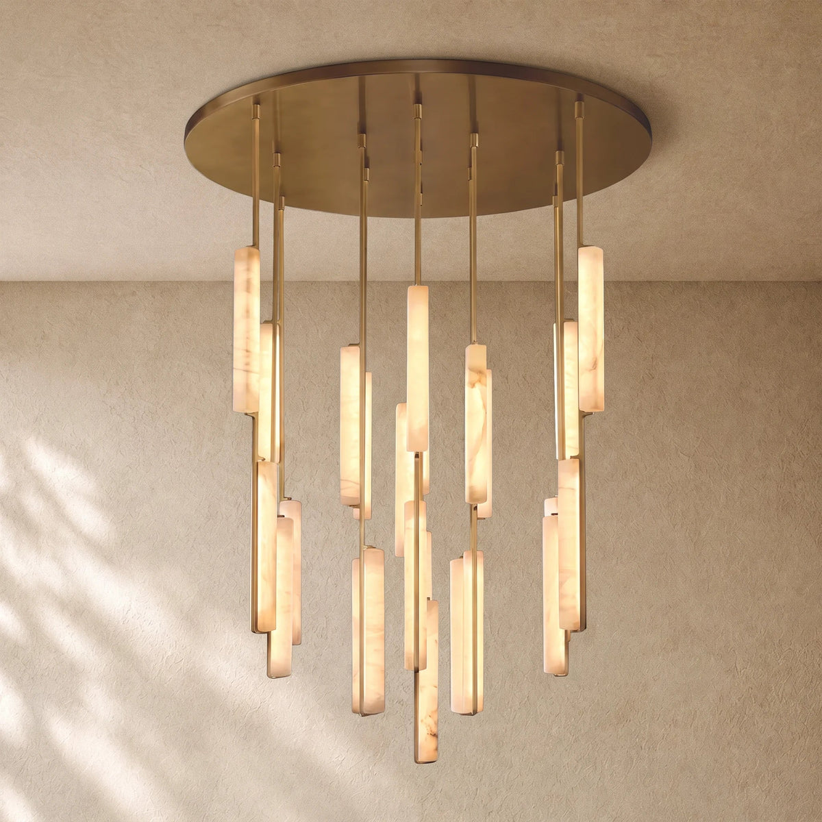 Audubom Alabaster Round Chandelier