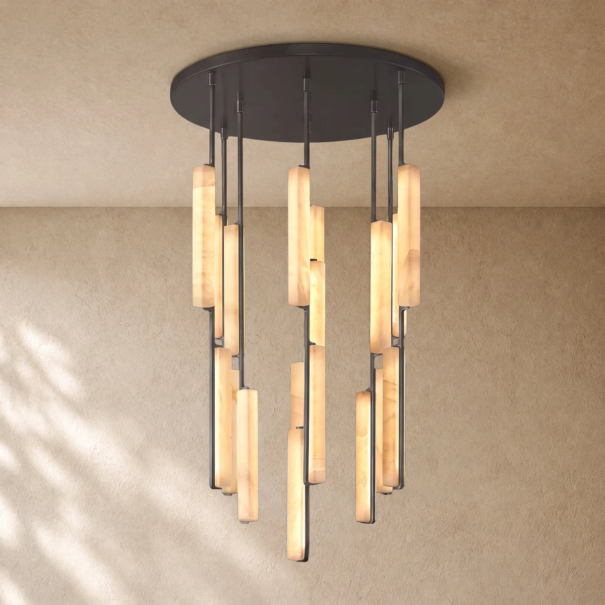 Audubom Alabaster Round Chandelier