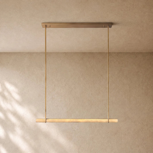 Audubom Alabaster Single Bar Linear Chandelier