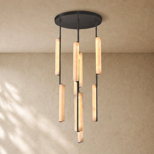 Audubom Alabaster Round Chandelier