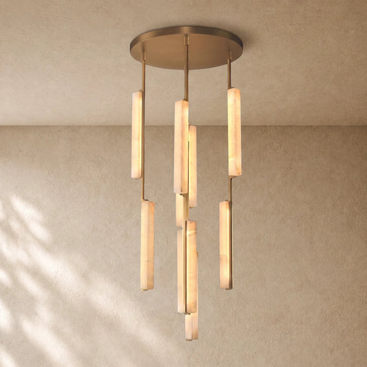 Audubom Alabaster Round Chandelier