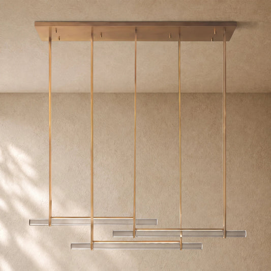 Audubom Crystal Triple Bar Linear Chandelier