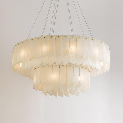 Alabaster Cascade Tiered Chandelier 27.6
