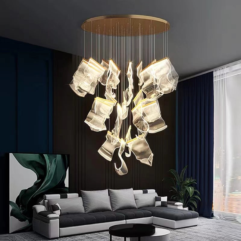 Morylighting Grand Lumina Acrylic Chandelier - elegant American entryway with arched doorway