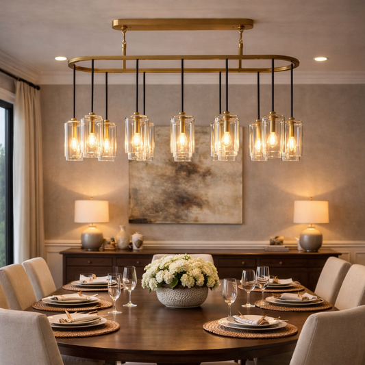 Lcaver Clear Glass Linear Chandelier