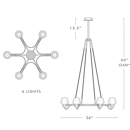 Galad Contemporary Crystal Chandelier 6-light