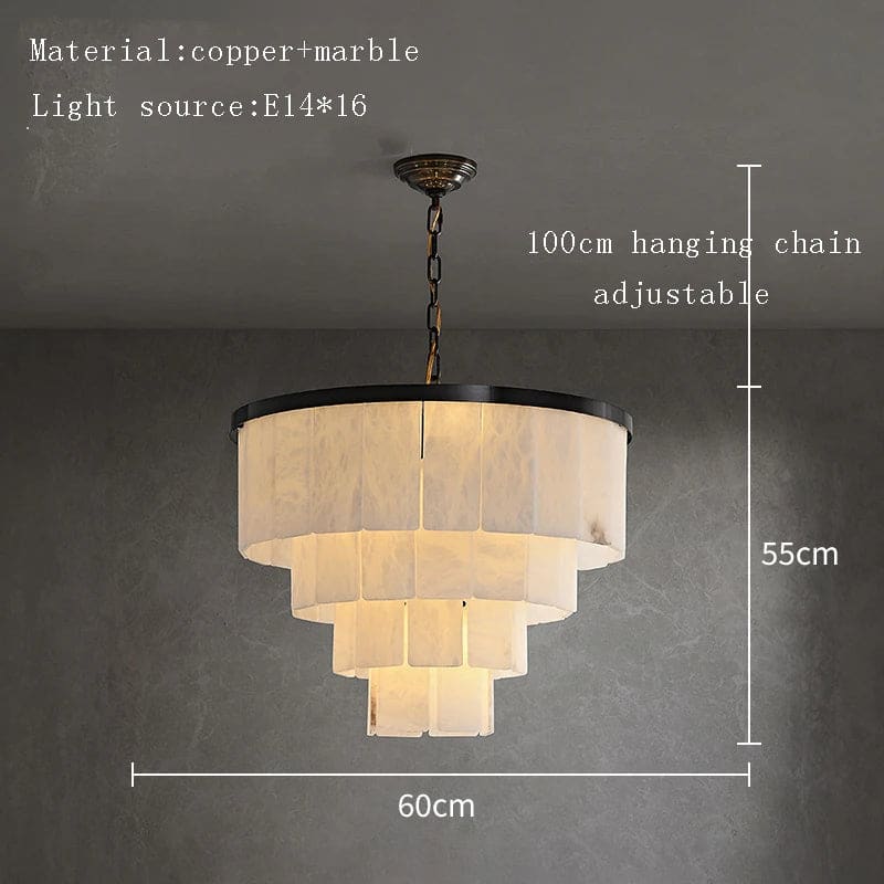Black Copper Alabaster Chandelier