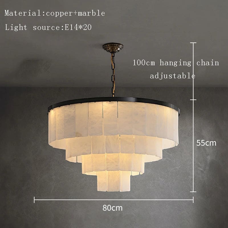 Black Copper Alabaster Chandelier