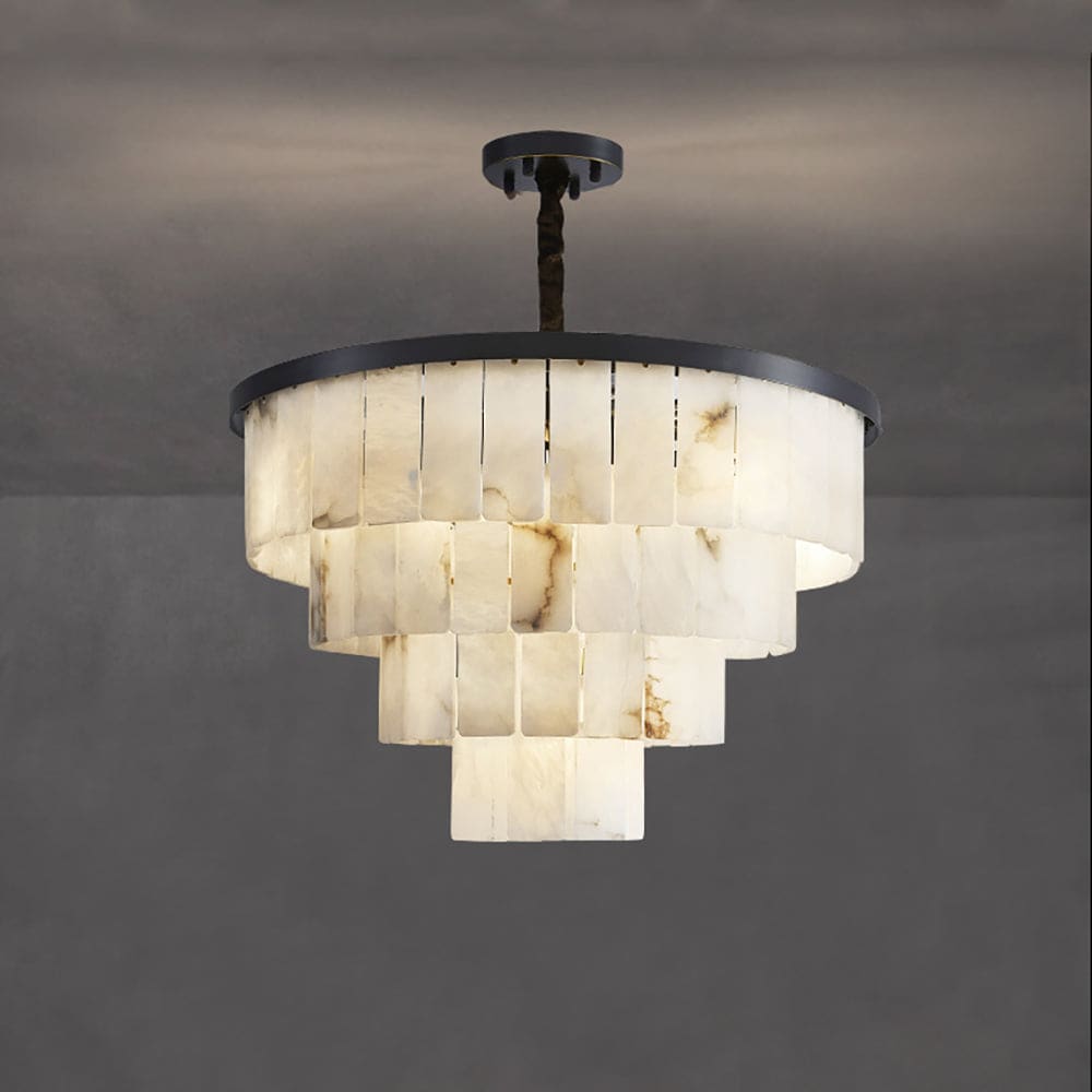 Black Copper Alabaster Chandelier