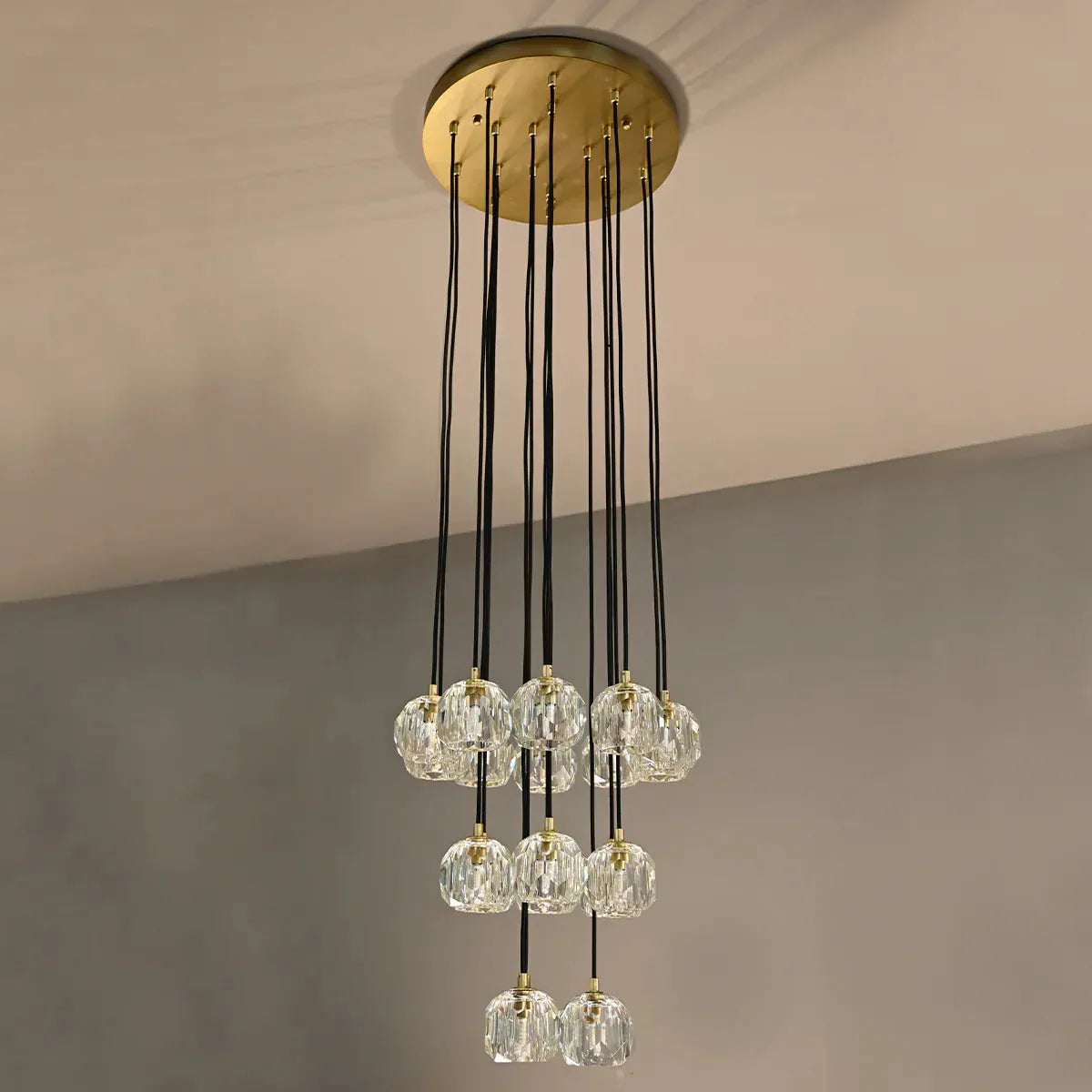 Bouble De Crystal Round Cluster Chandelier-Morylighting