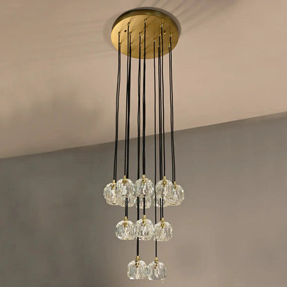 Bouble De Crystal Round Cluster Chandelier-Morylighting
