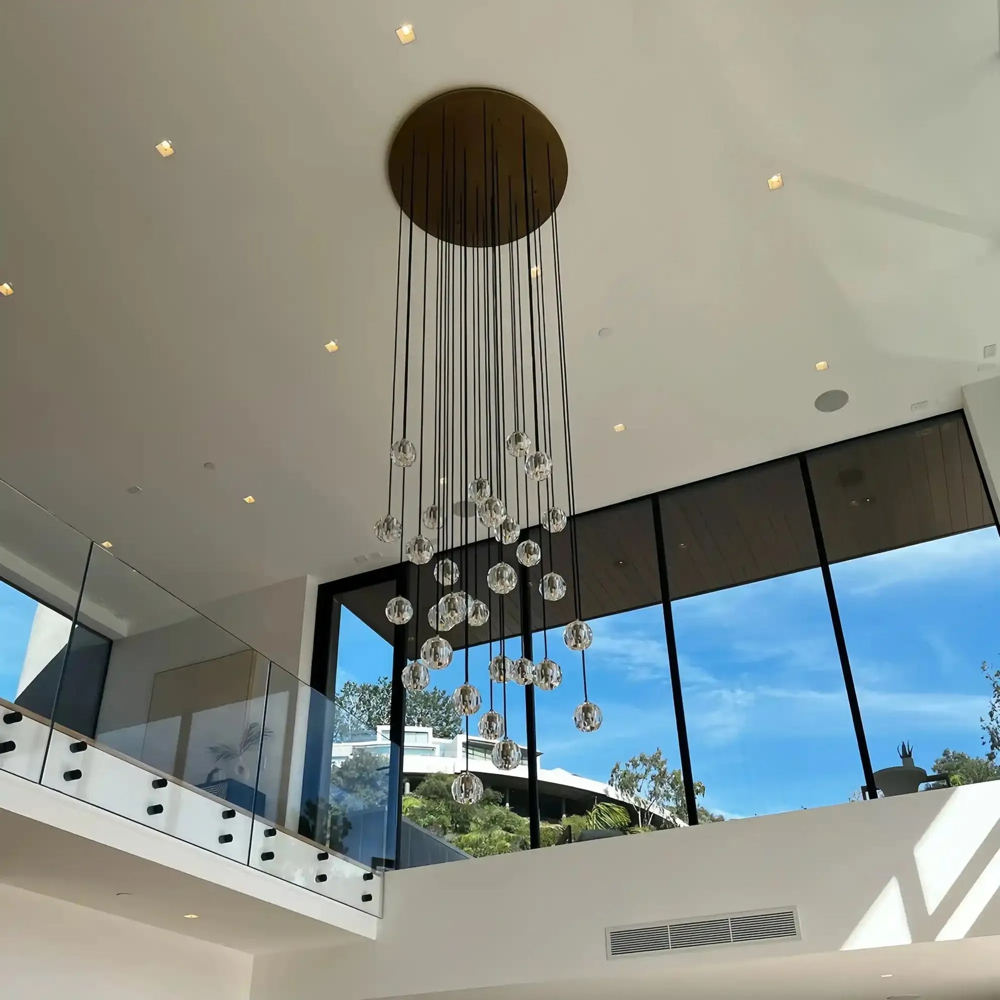 Bouble De Crystal Round Cluster Chandelier-Morylighting