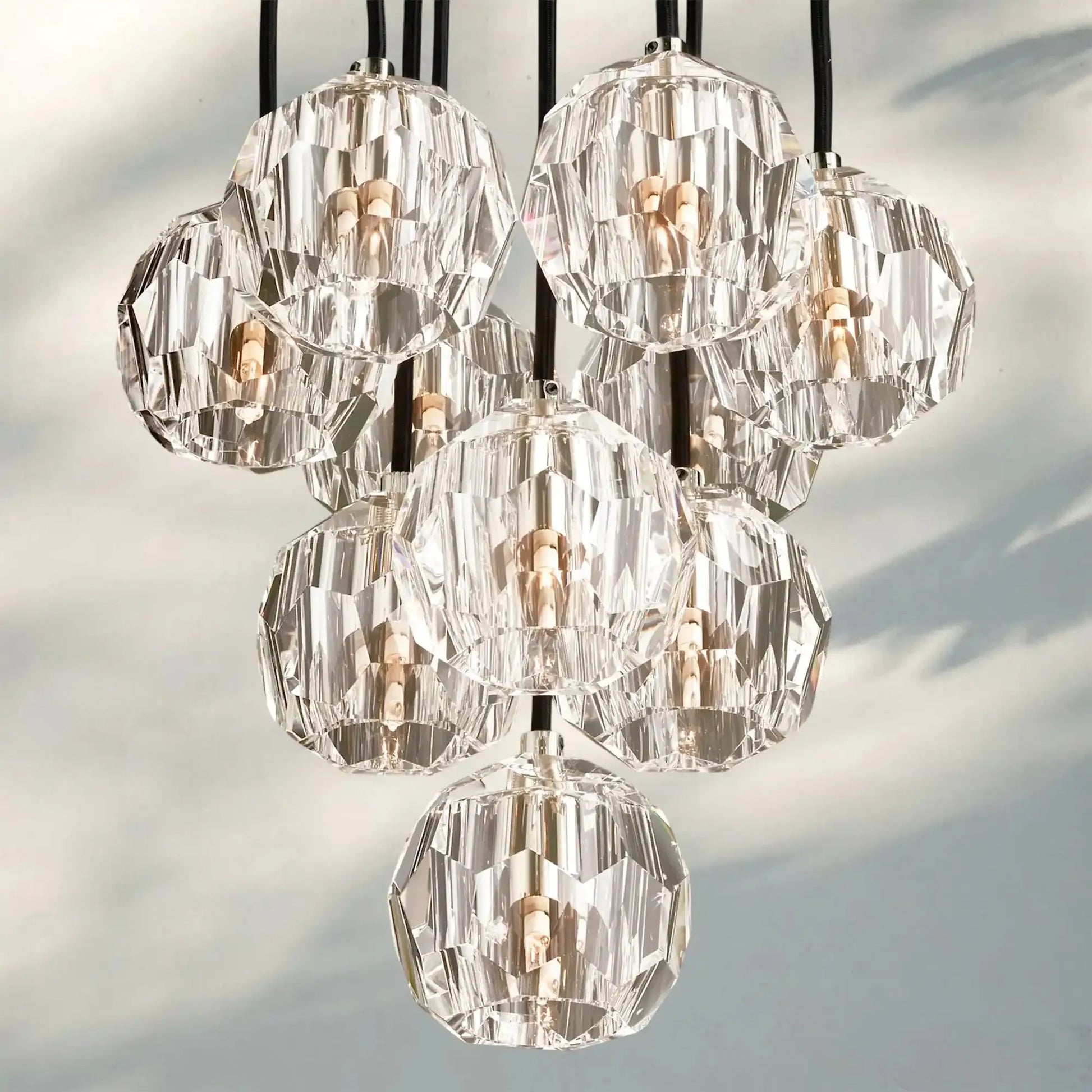Bouble De Crystal Round Cluster Chandelier-Morylighting