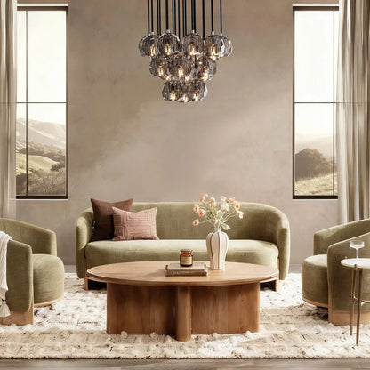 Bouble De Crystal Round Cluster Chandelier