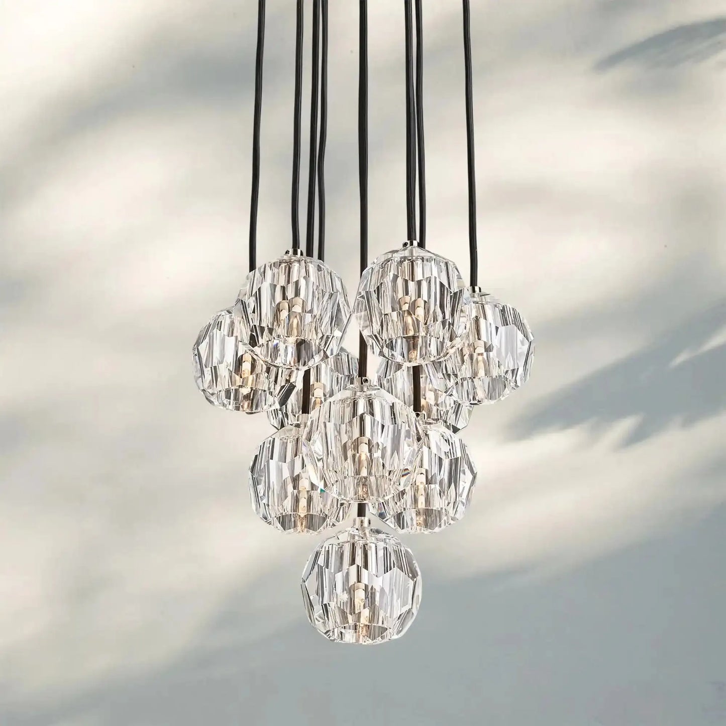 Bouble De Crystal Round Cluster Chandelier-Morylighting