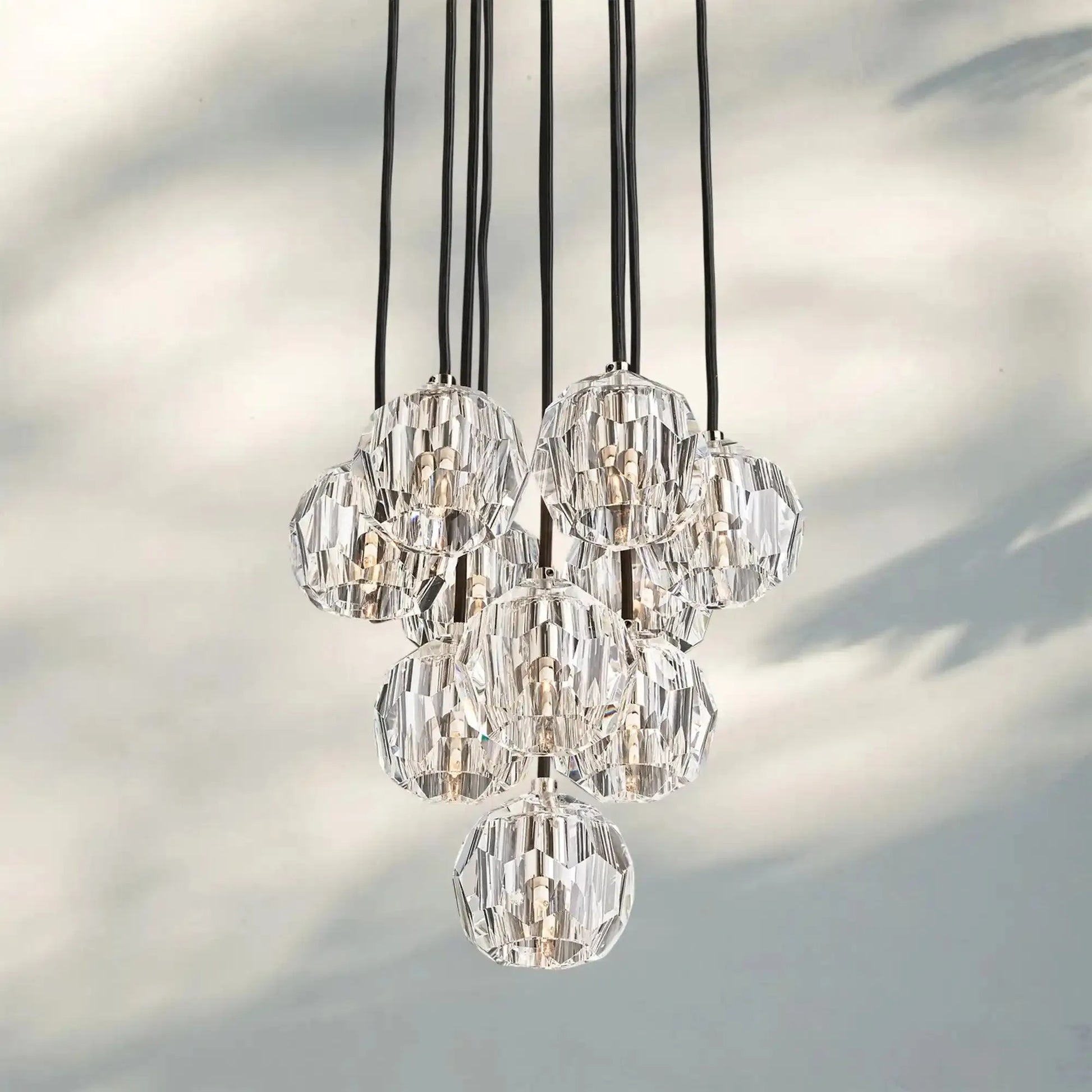 Bouble De Crystal Round Cluster Chandelier-Morylighting