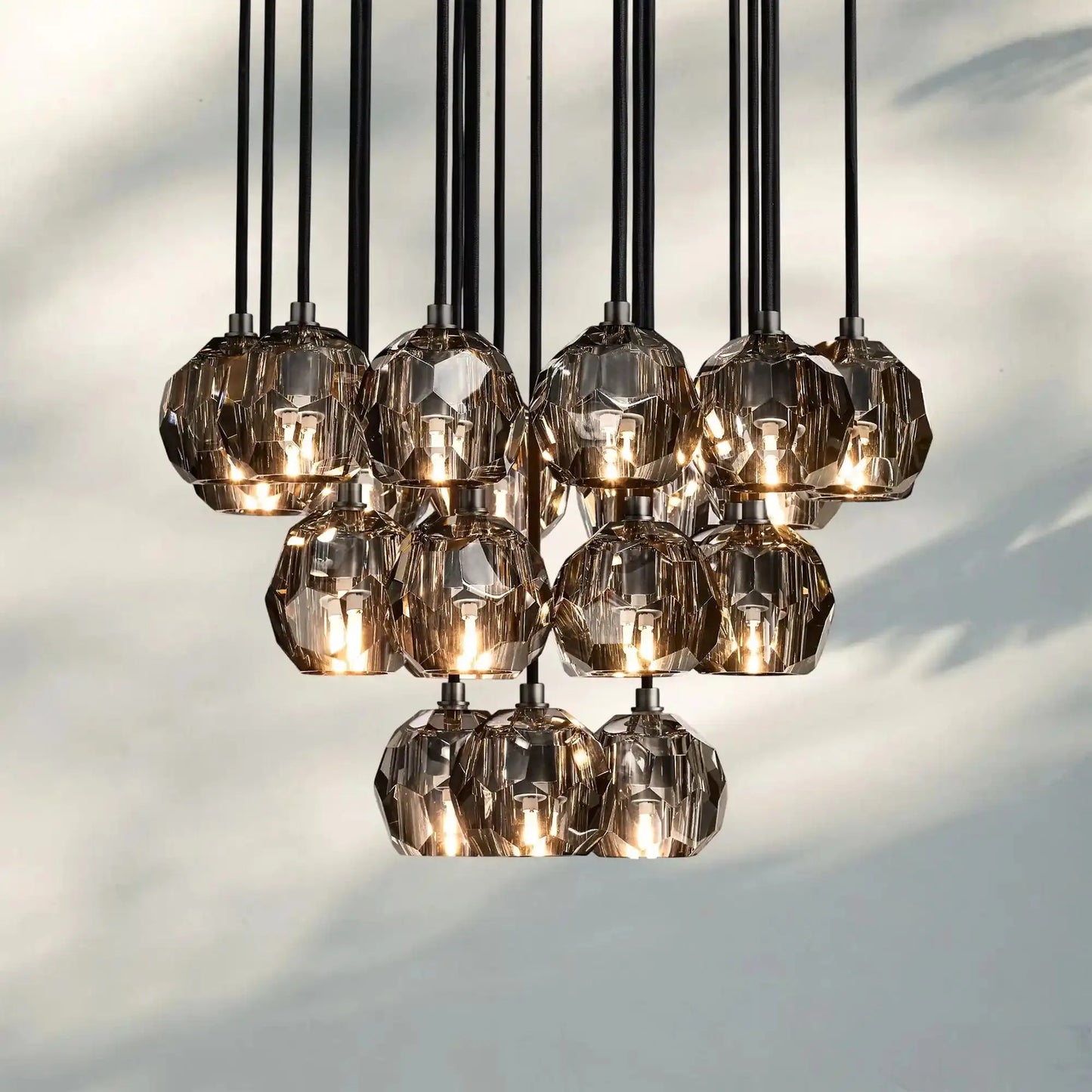 Bouble De Crystal Round Cluster Chandelier-Morylighting