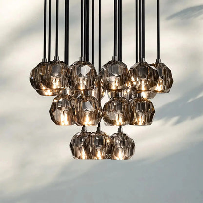 Bouble De Crystal Round Cluster Chandelier-Morylighting