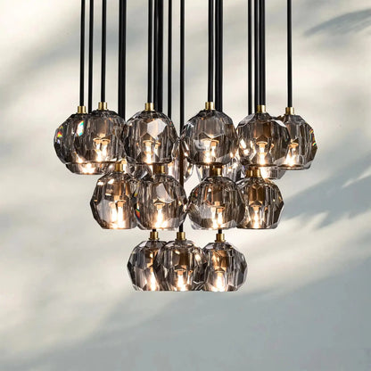 Bouble De Crystal Round Cluster Chandelier-Morylighting