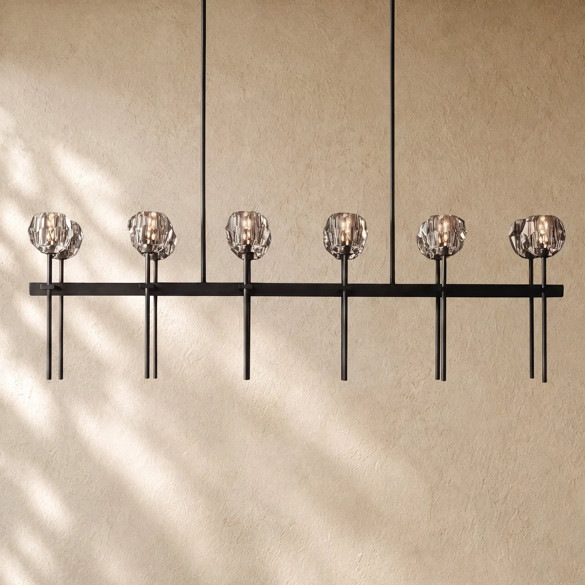 Boulee de Cristal Double Linear Chandelier 60"