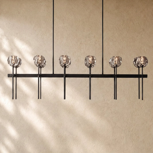 Boulee de Cristal Double Linear Chandelier 60"