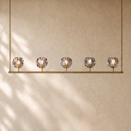 Boulee de Cristal Glass Linear Chandelier 48", 60"
